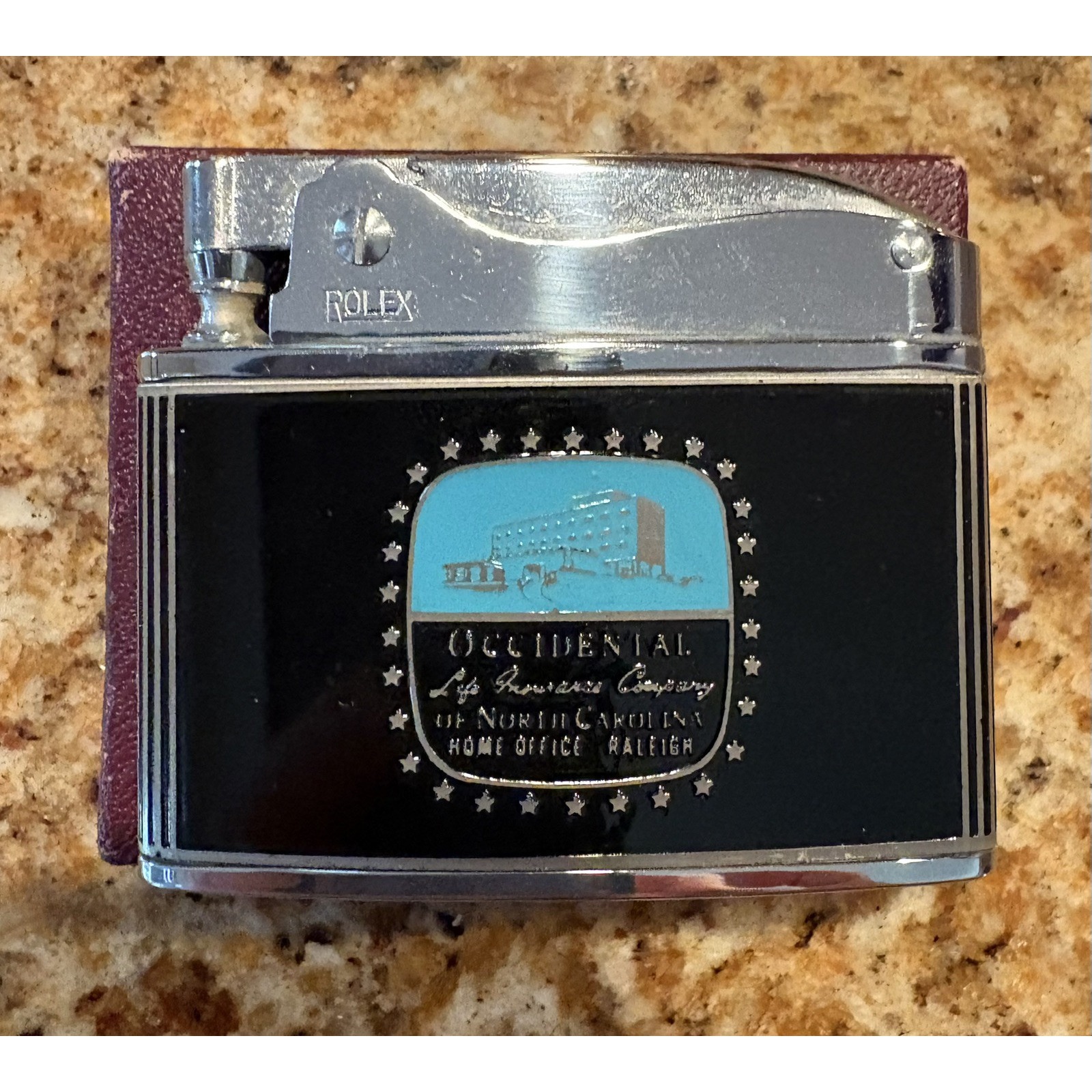 Vtg Nos Rolex Lighter Occidental Insurance Company Never Used Pristine With Box